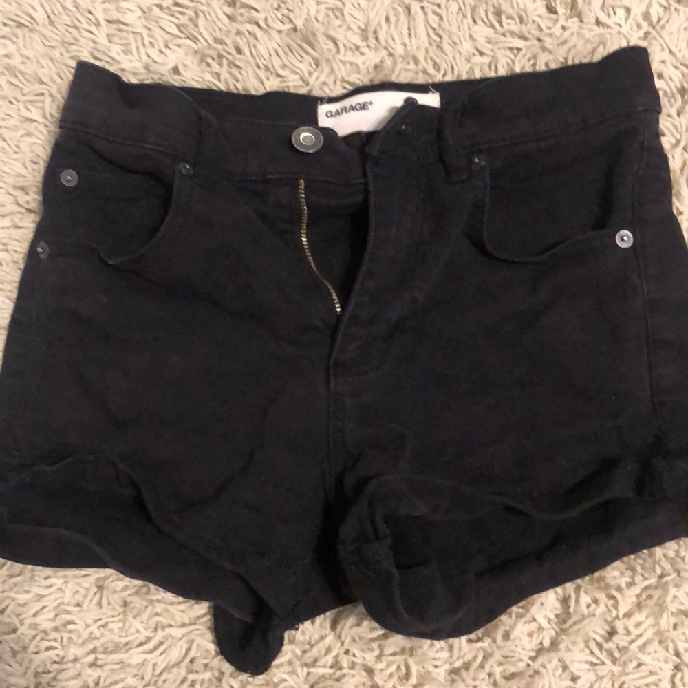 Black jean shorts